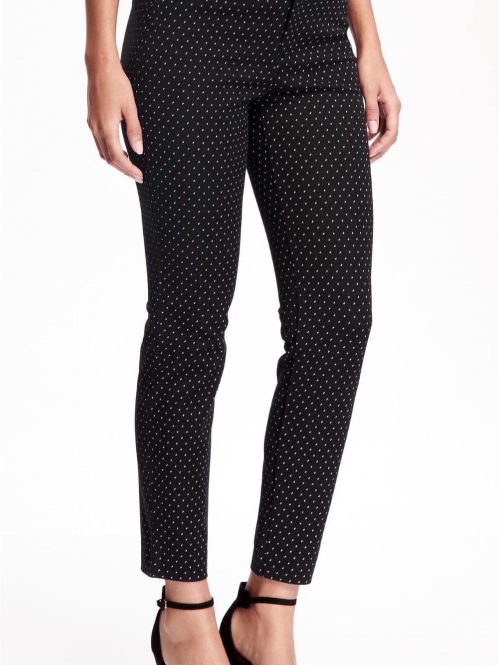 Old Navy Black Ankle Jeans with White Dot Print